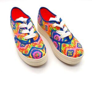 Rocket Dog Platform Sneakers Womens Size 7 M Colorful Neon Lace Up Rainbow Shoes